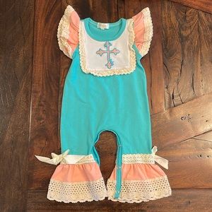 Boutique Honeydew Baby Girl Romper 6-12 Months Easter